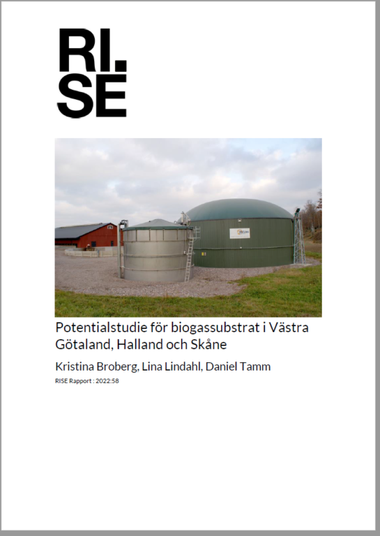 Första sida Potentialstudie för biogassubstrat